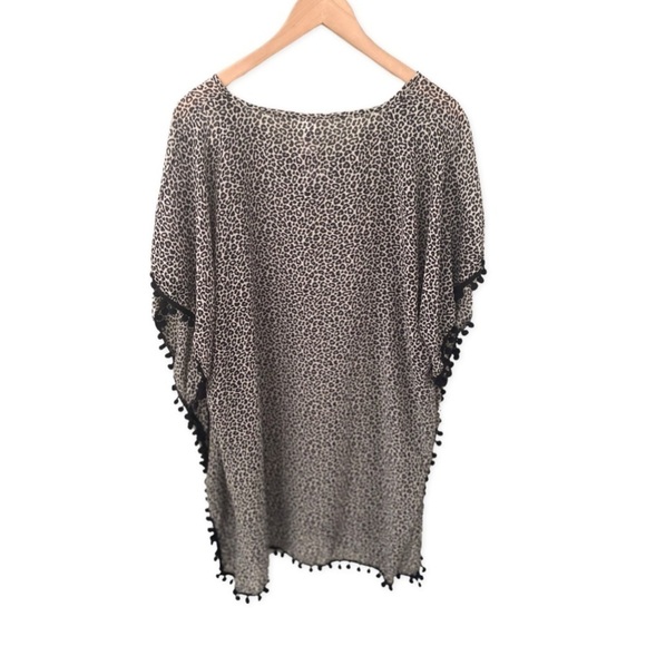 NWT West Loop Beach Cover Up Sheer Leopard Print One Size - Picture 2 of 5